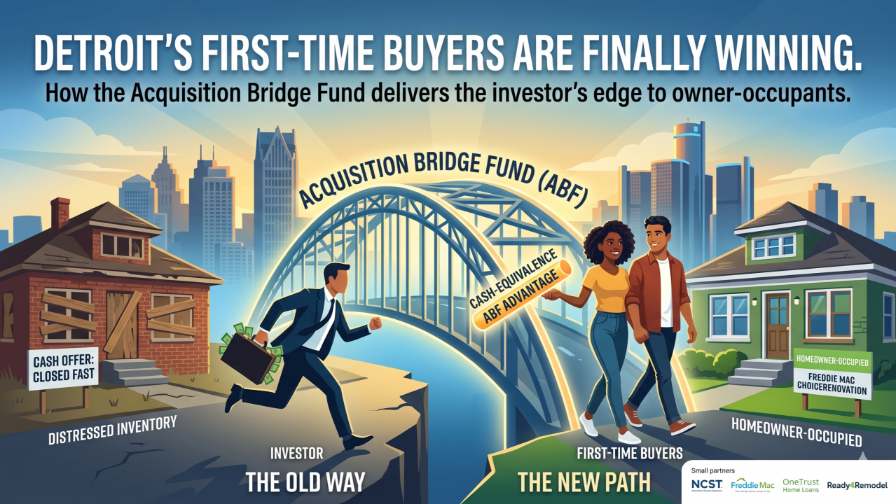 Original LinkedIn cover graphic for Detroit's First-Time Buyers Were Too Slow. A New Fund Just Handed Them the Cash.