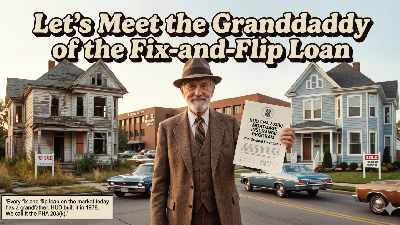 Original LinkedIn cover graphic for Let's Meet the Granddaddy of the Fix-and-Flip Loan